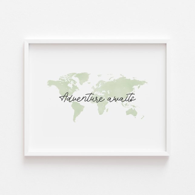 Póster Aventura verde claro espera huella de paisaje (Subido por el creador)