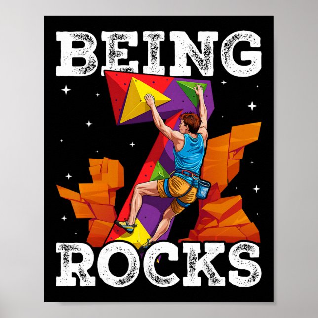 Póster aventuras de escalada en roca de cumpleaños número (Frente)