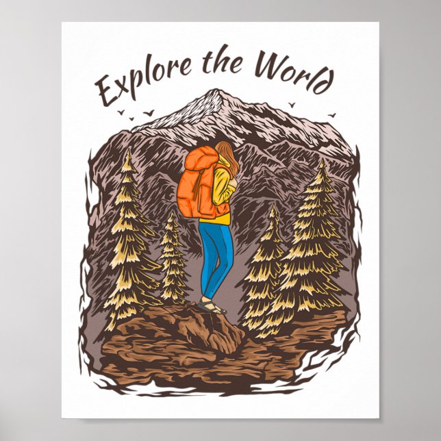 Póster Aventurero de equitación Yosemite Viajero Wyo (Frente)