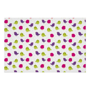 Póster Aves alegres y coloridas