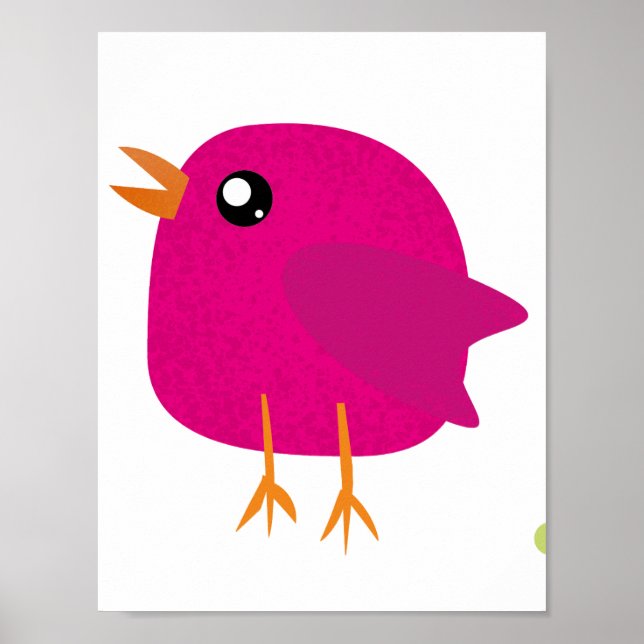 Póster Aves alegres y coloridas (Frente)