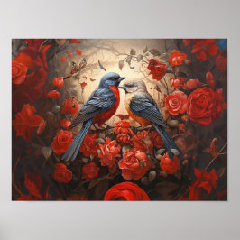 Póster Aves amorosas