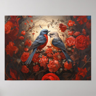 Póster Aves amorosas