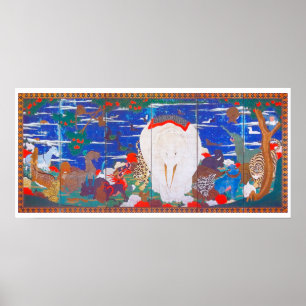 Póster Aves, animales y plantas florecientes (derecha) Ja