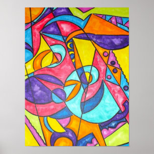 Póster Aves Arañando En El Bauhaus Ártico Moderno