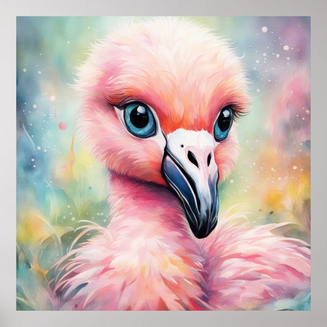 Póster Aves arcoiris Flamingo 3 (Frente)