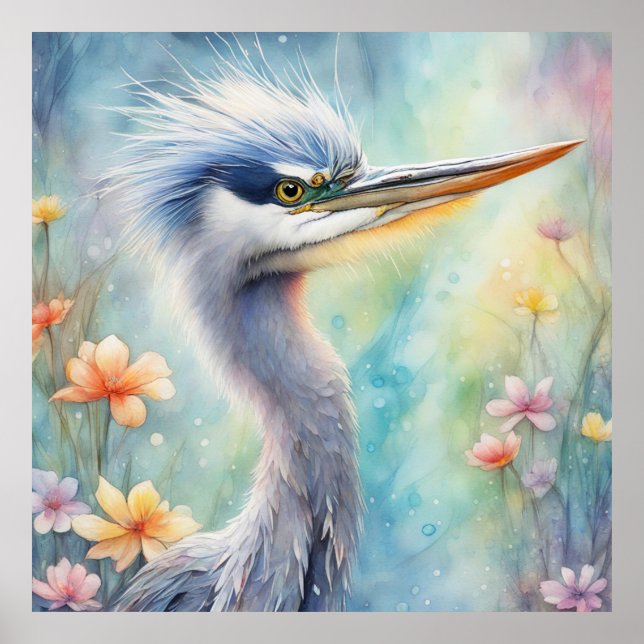 Póster Aves arcoiris Perón azul 1 (Frente)