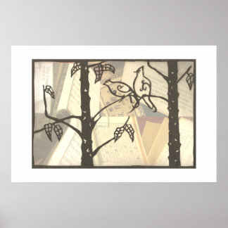 Póster Aves de amor