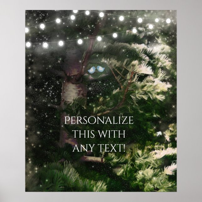 Póster Aves de amor + Pancarta de Personalizado de Boda n (Frente)