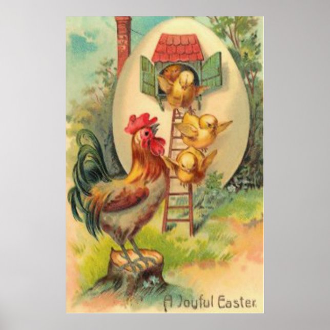 Póster Aves de Huevo de Huevo de Hueso de Pascua (Frente)