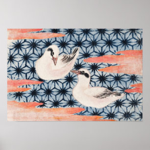 Póster Aves de Katsushika Hokusai