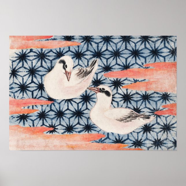 Póster Aves de Katsushika Hokusai (Frente)
