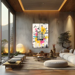 Póster Aves de la Libertad - Graffiti Poster urbano en ja