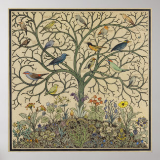 Póster Aves de Many Climes de C.F.A Voysey