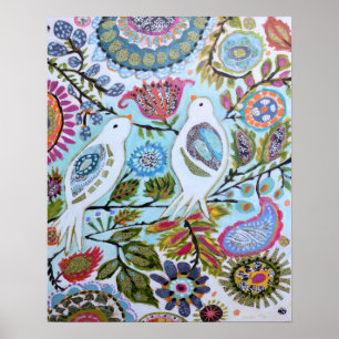 Póster Aves de papel I