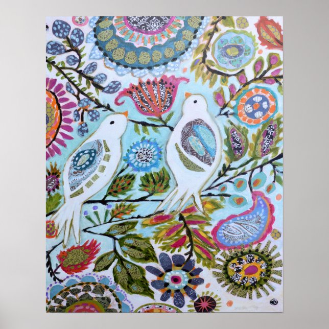 Póster Aves de papel I (Frente)