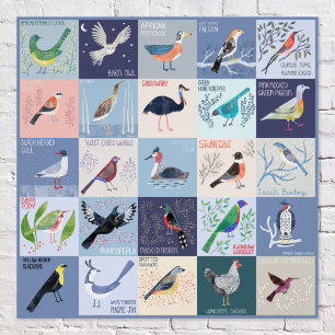 Póster Aves de Todo el Mundo Arte Acuarela