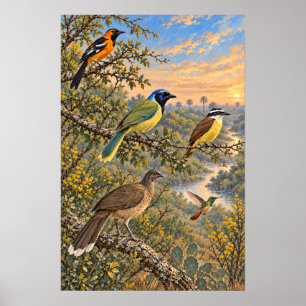 Póster Aves del Bajo Valle del Río Grande - Sur de Texas