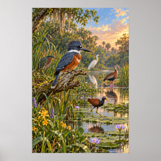 Póster Aves del Bajo Valle del Río Grande, Sur de Texas