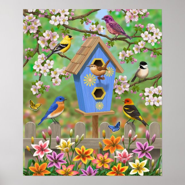 Póster Aves del Songbirds Lily Garden (Frente)