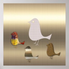 Póster Aves divertidas