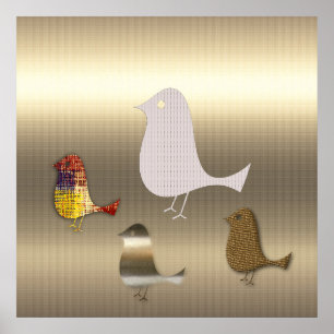 Póster Aves divertidas