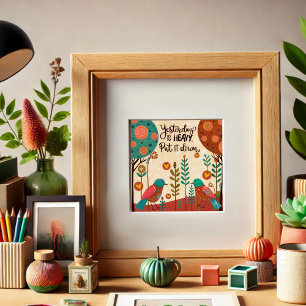 Póster Aves divertidas ayer inspiran citas de inespiritua