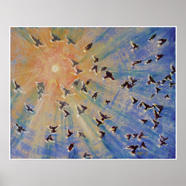 Póster Aves en vuelo (Frente)