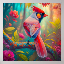 Póster Aves fantasmas Cardenal masculino