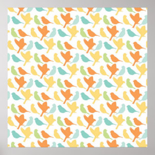 Póster Aves felices