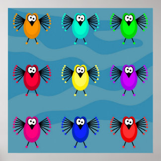 Póster Aves Funky
