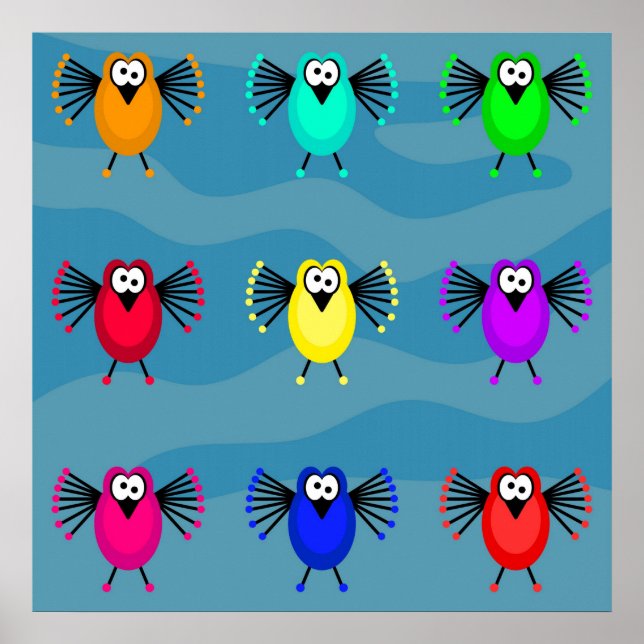 Póster Aves Funky (Frente)