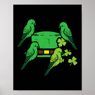 Póster Aves Gorras del Día de San Patricio Cardenales de 