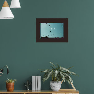 Póster Aves libres en el cielo