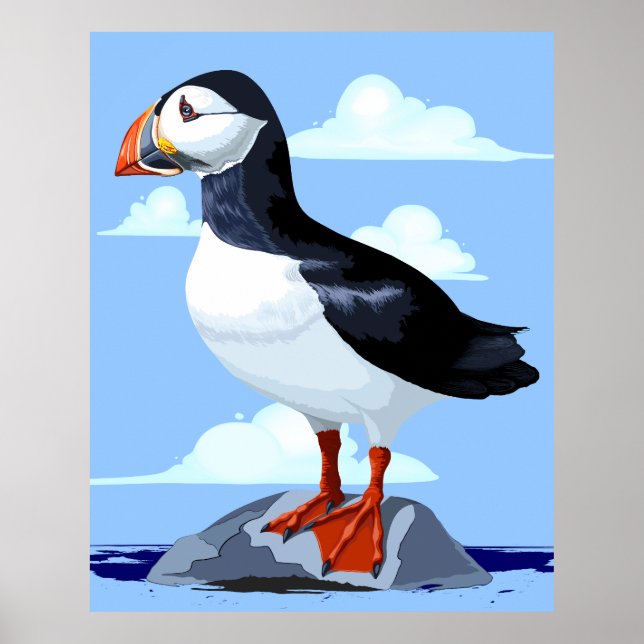 Póster Aves marinas cortadas del Atlántico (Frente)