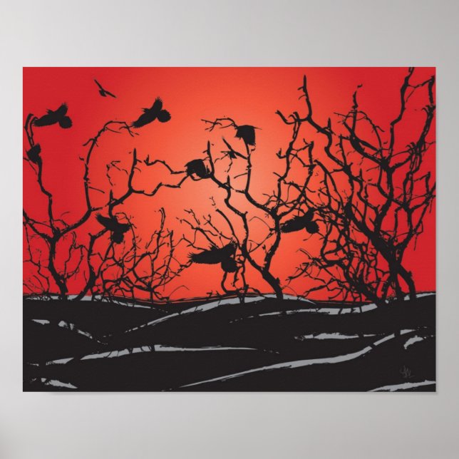 Póster Aves negras (Frente)