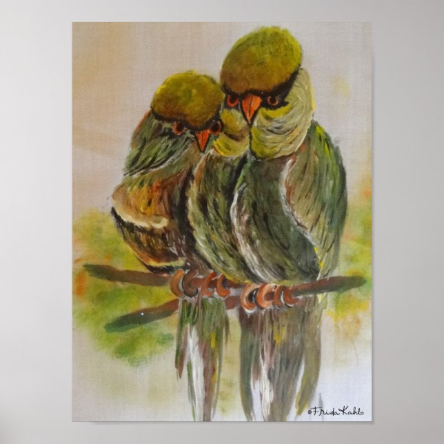 Póster Aves pintadas de Frida Kahlo (Frente)