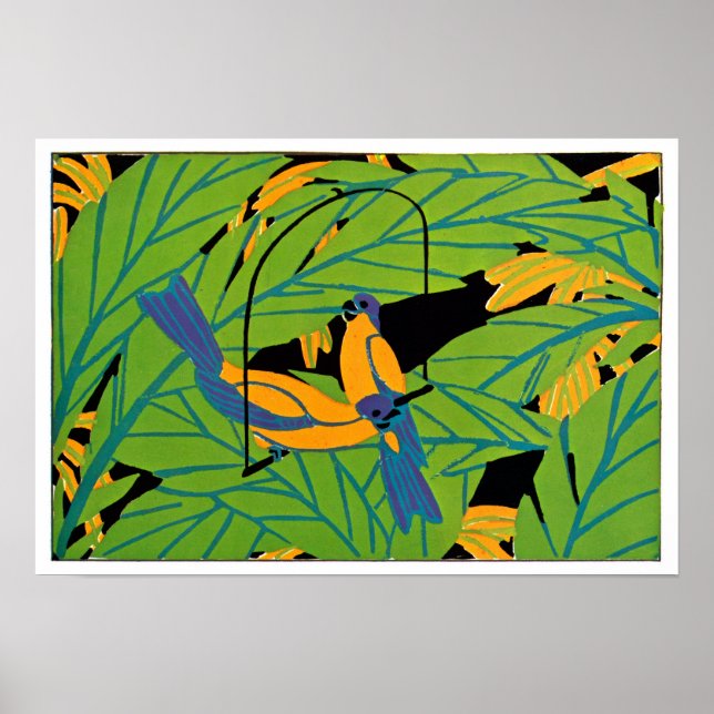 Póster Aves tropicales Art Decó de Seguí (Frente)