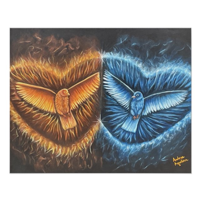 Póster Aves volando juntas- (Anverso)