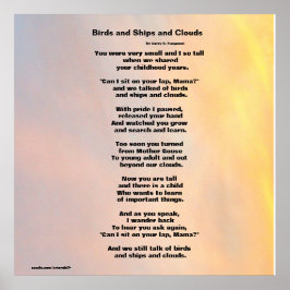 PÓSTER "AVES Y BARCOS Y NUBES POSTER DE POEMAS DE LA FAMI