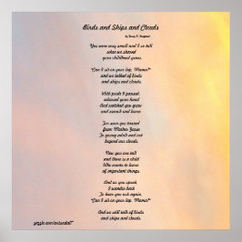 PÓSTER "AVES Y BARCOS Y NUBES POSTER DE POEMAS DE LA FAMI