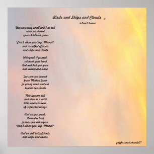 PÓSTER "AVES Y BUQUES Y NUBES POSTER DE POEMAS DE LA FAMI