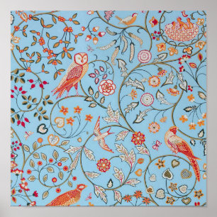 Póster Aves y flores, William Morris