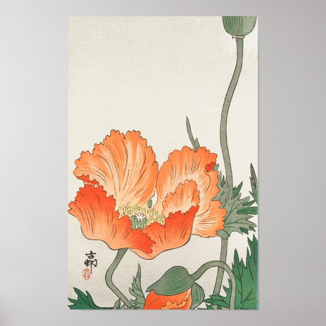 Póster Aves y plantas de Ohara Koson (1900-1936) (Frente)