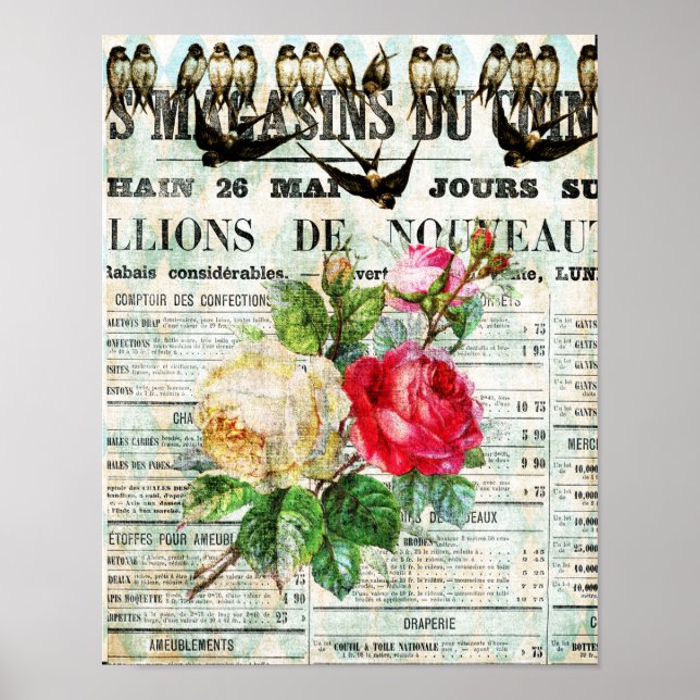 Póster Aves y Rosas (Frente)