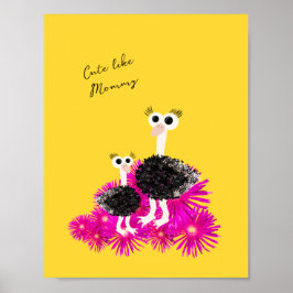 Póster Avestruces lindas