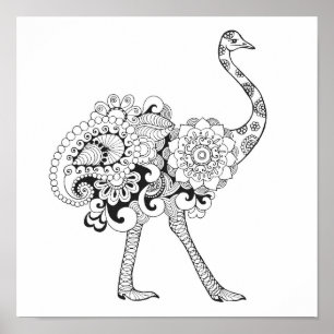 Póster Avestruz inspirada 2