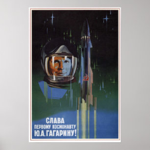 Póster Aviación soviética Y.A. Gagarin 1961 de URSS