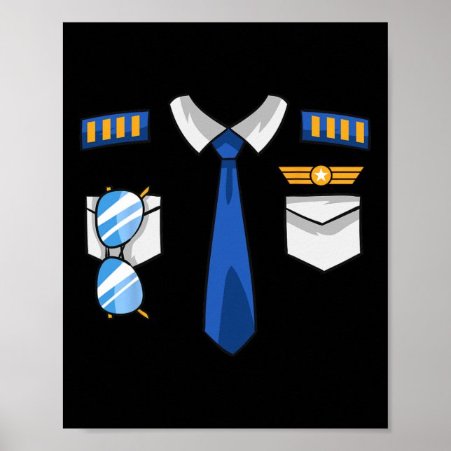 Póster Aviador de aviación de uniforme piloto de vestuari (Frente)