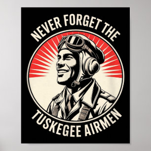 Póster aviadores negros retro historia negra segunda guer
